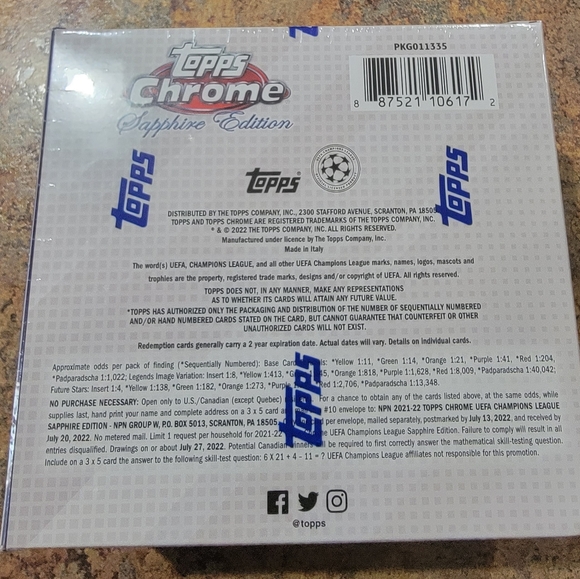 2021-22 Topps Chrome UEFA Champions League Sapphire Edition Box *Sealed* - Picture 4 of 7